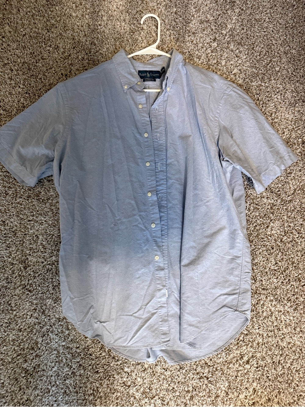 Ralph Lauren Light Blue Short-Sleeve Oxford Button-Down Shirt